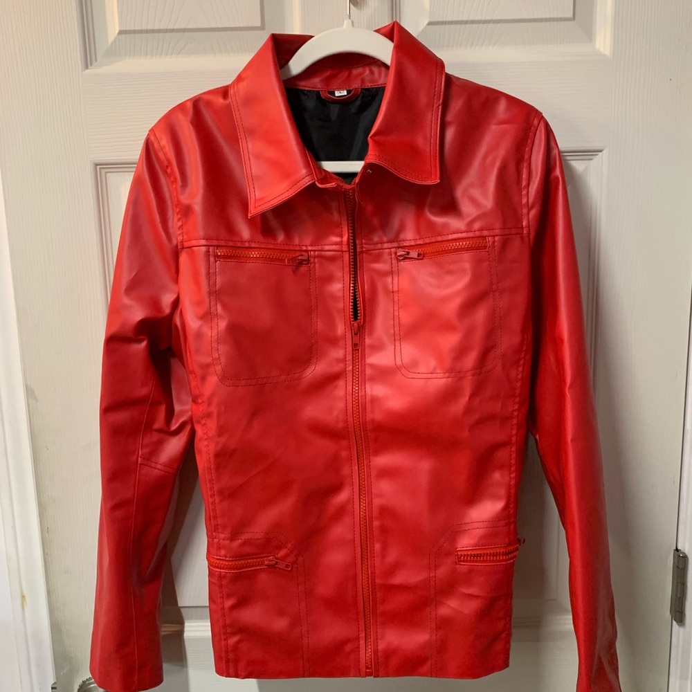 Emma Swan Once Upon a Time faux Red Leather Jacket size L